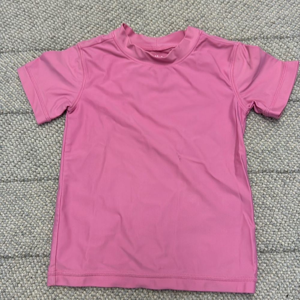 Primary girls pink size 2-3 short sleeve swim rash guard